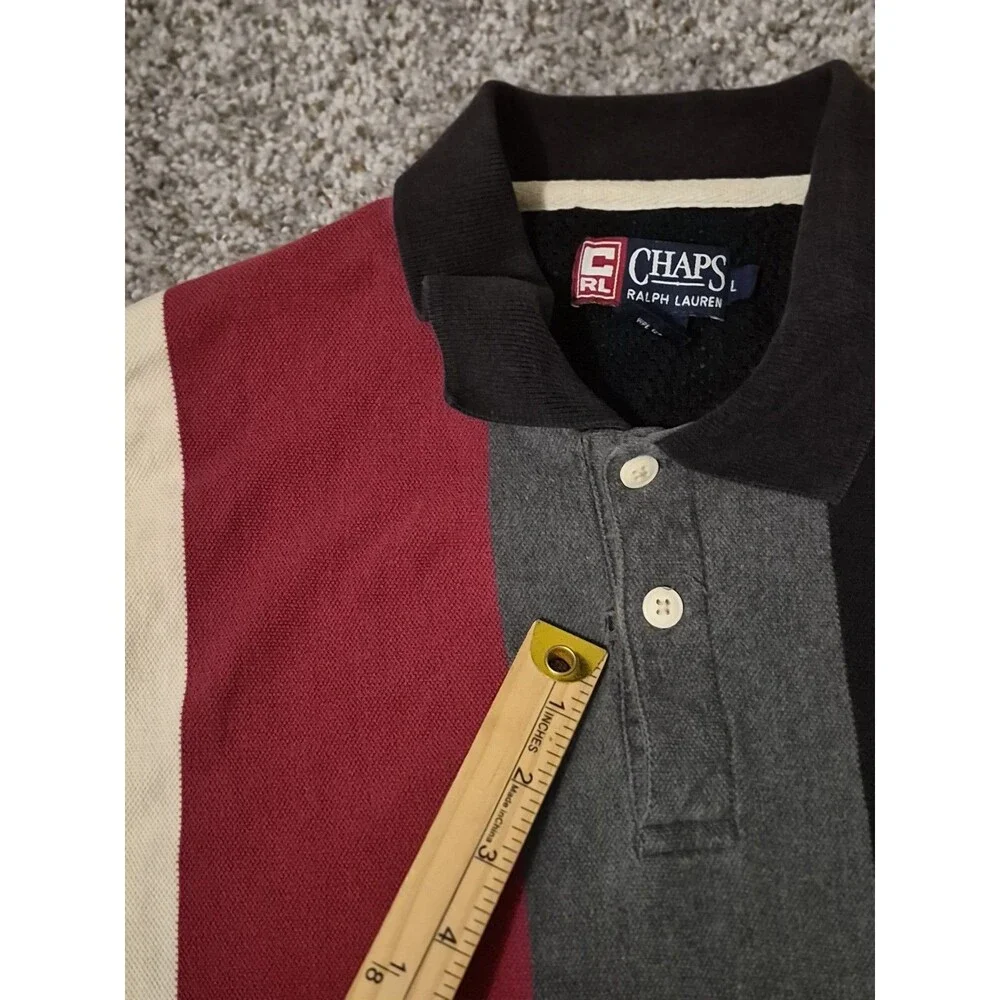 VTG Chaps Ralph Lauren Polo Mens XL Colorblock Retro 80s Preppy Colorful Flaw